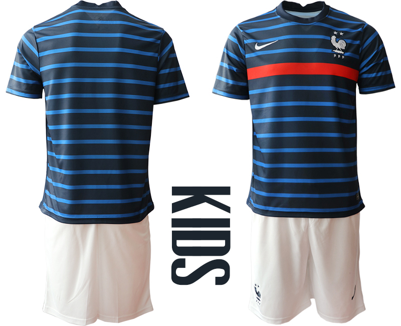 2021 France home Youth soccer jerseys->customized soccer jersey->Custom Jersey